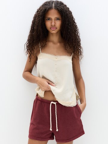 Pull&Bear Loosefit Broek in Rood: voorkant
