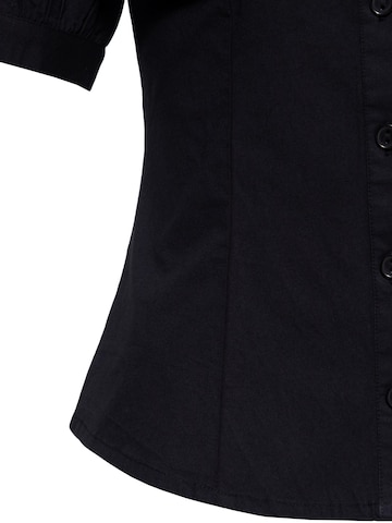 Queen Kerosin Bluse 'Cherry' in Schwarz