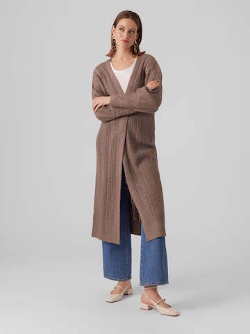 VERO MODA Lang cardigan 'BEAU' i brun: forside