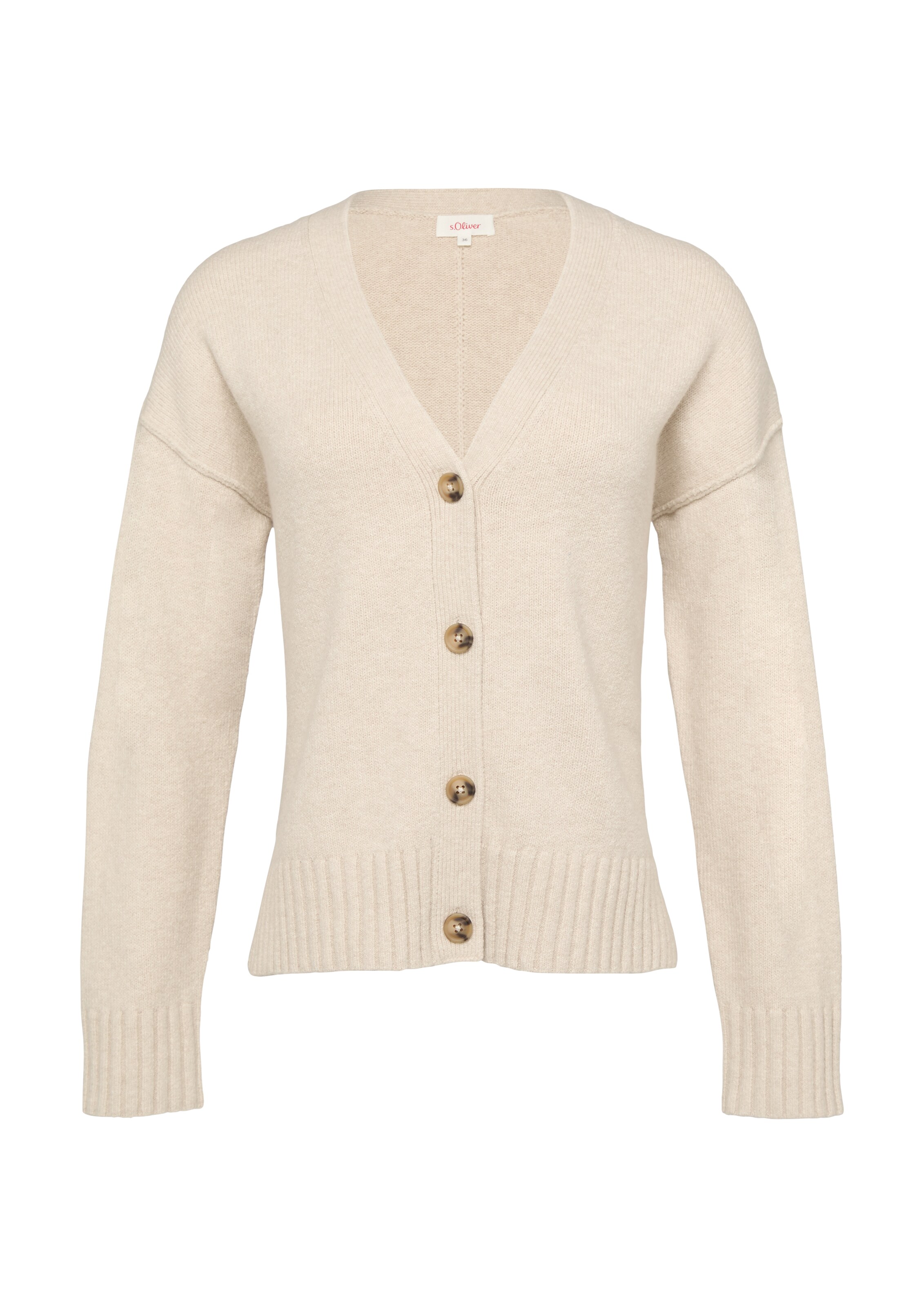s.Oliver Strickjacke in Beige: Vorderseite