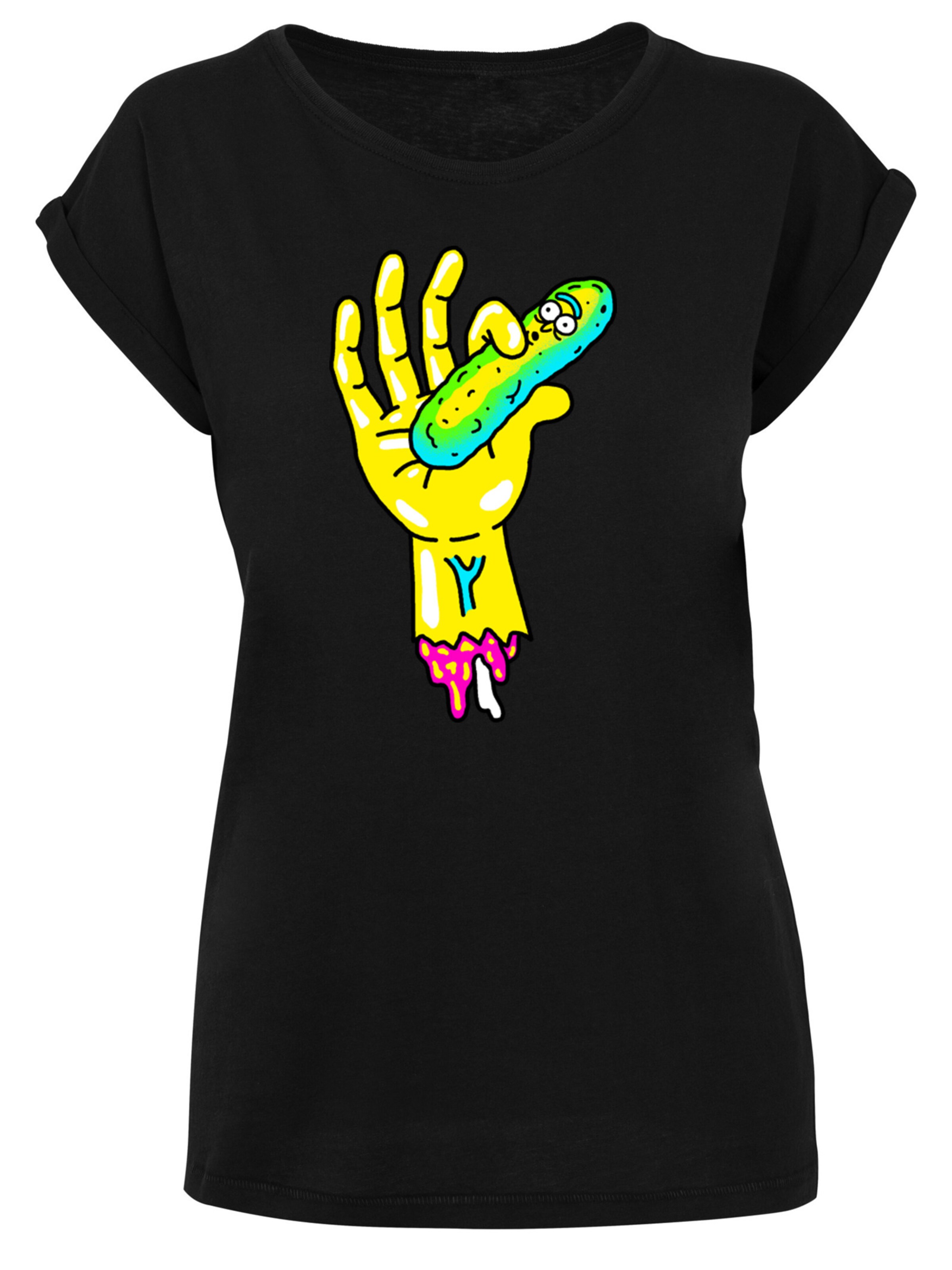 F4NT4STIC Shirt 'Rick and Morty Pickle Hand' in Black: front