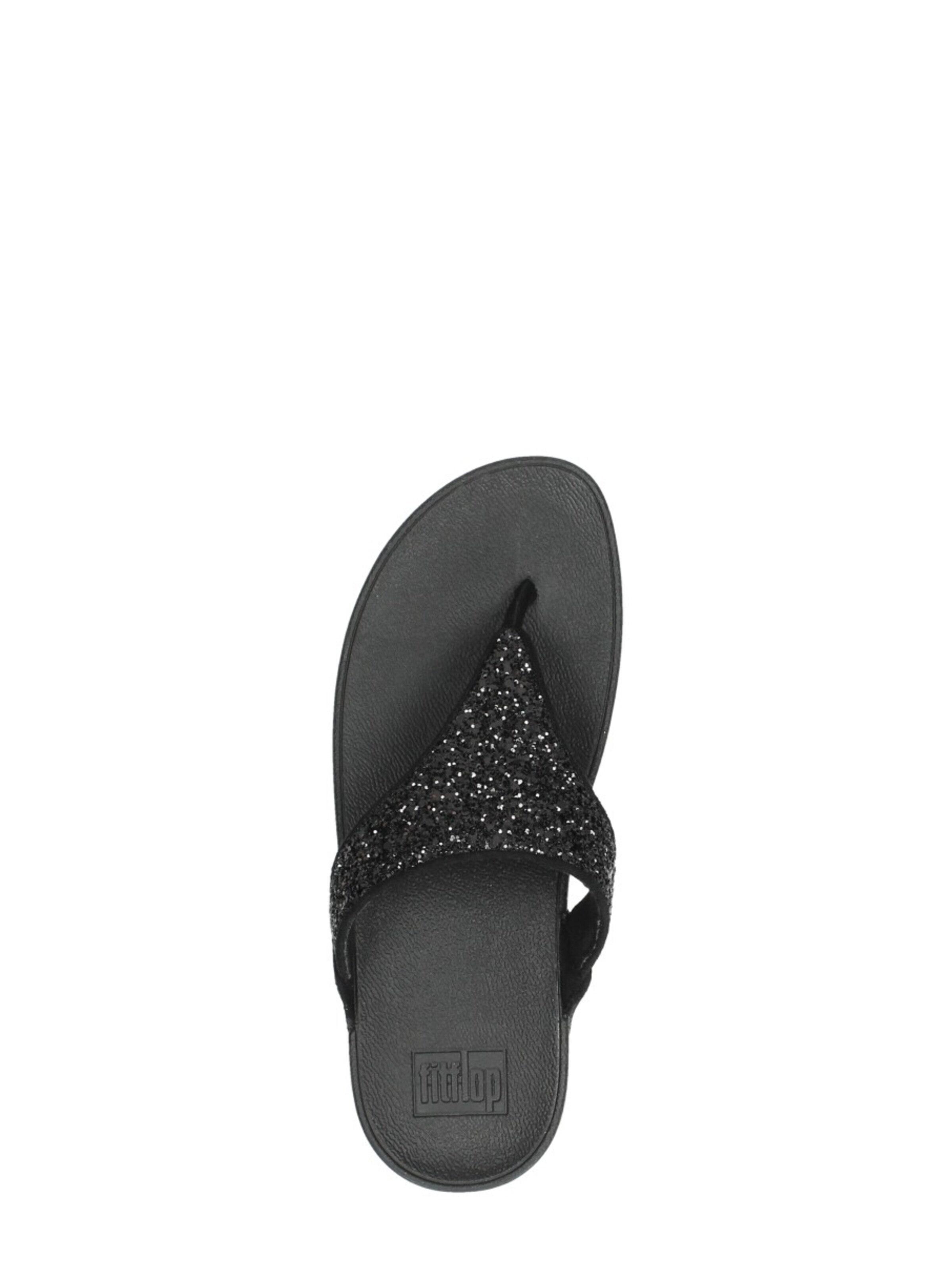 Séparateur d'orteils 'Lulu Glitter Toe - Thongs PU Glitter' FitFlop en noir