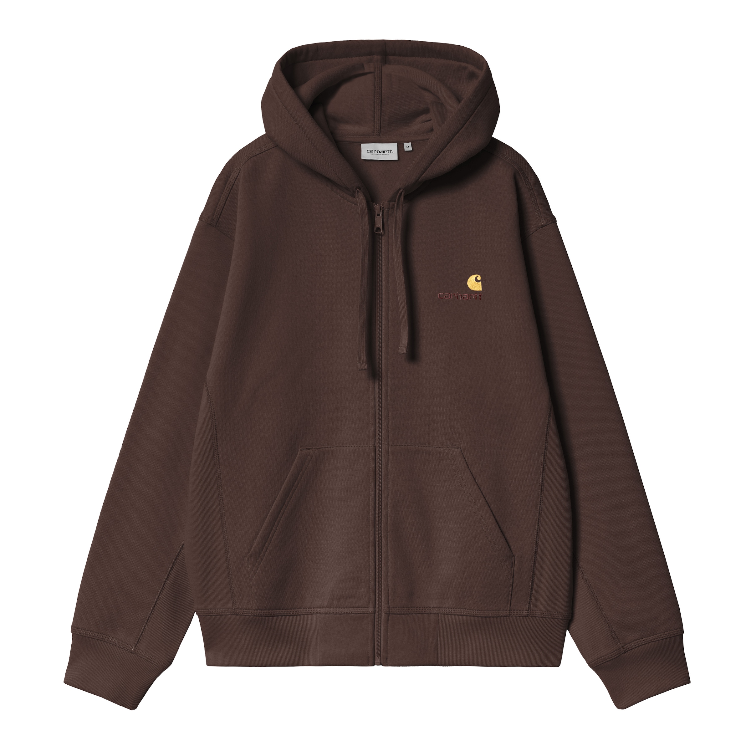 Carhartt WIP Zip-Up Hoodie 'American' in Brown: front