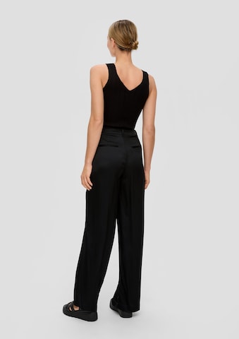 Wide Leg Pantalon à pince s.Oliver en noir
