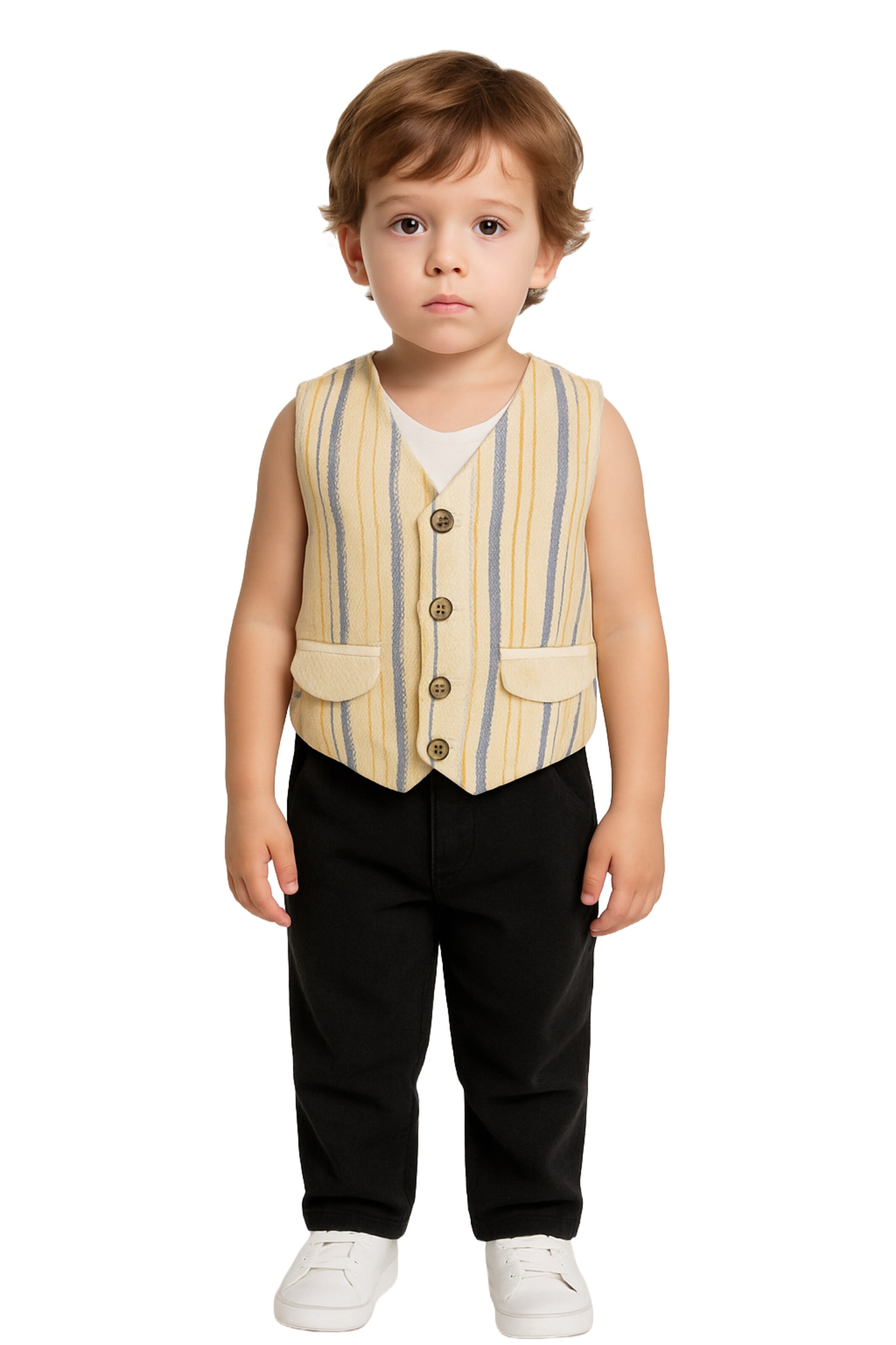 Panço Vest in Beige: front