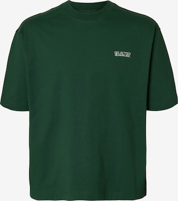SELECTED T-Shirt 'SLHNORMAN' in Grün: Vorderseite