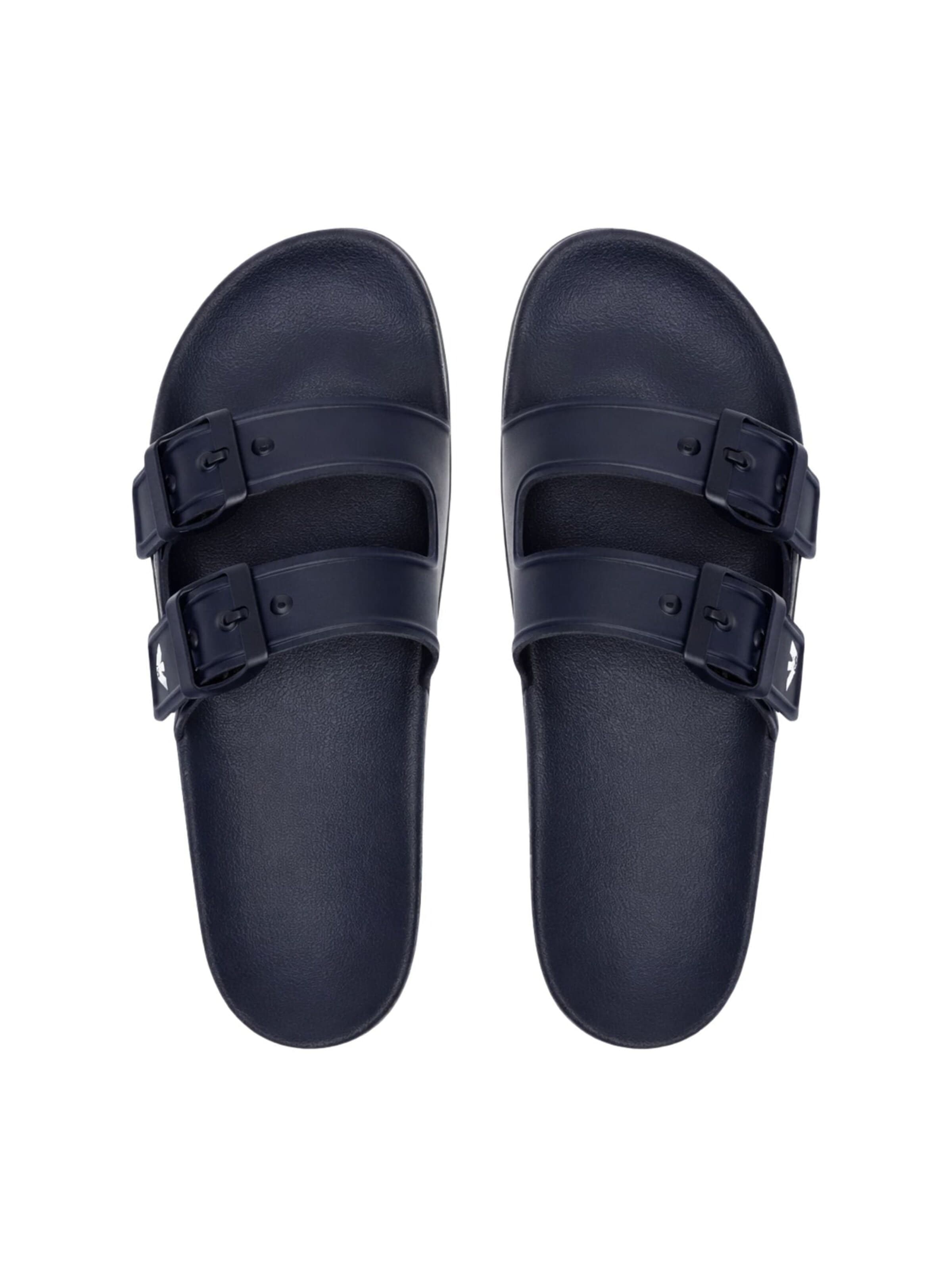 Zoccoletto '? Double-strap slide sandals with buckles' di Emporio Armani in blu