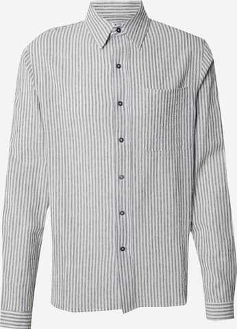 DAN FOX APPAREL Regular fit Button Up Shirt 'Mio' in Grey: front