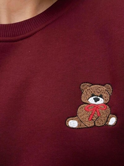 Hiccup Sweatshirt in braun / rot / burgunder / weiß, Produktansicht