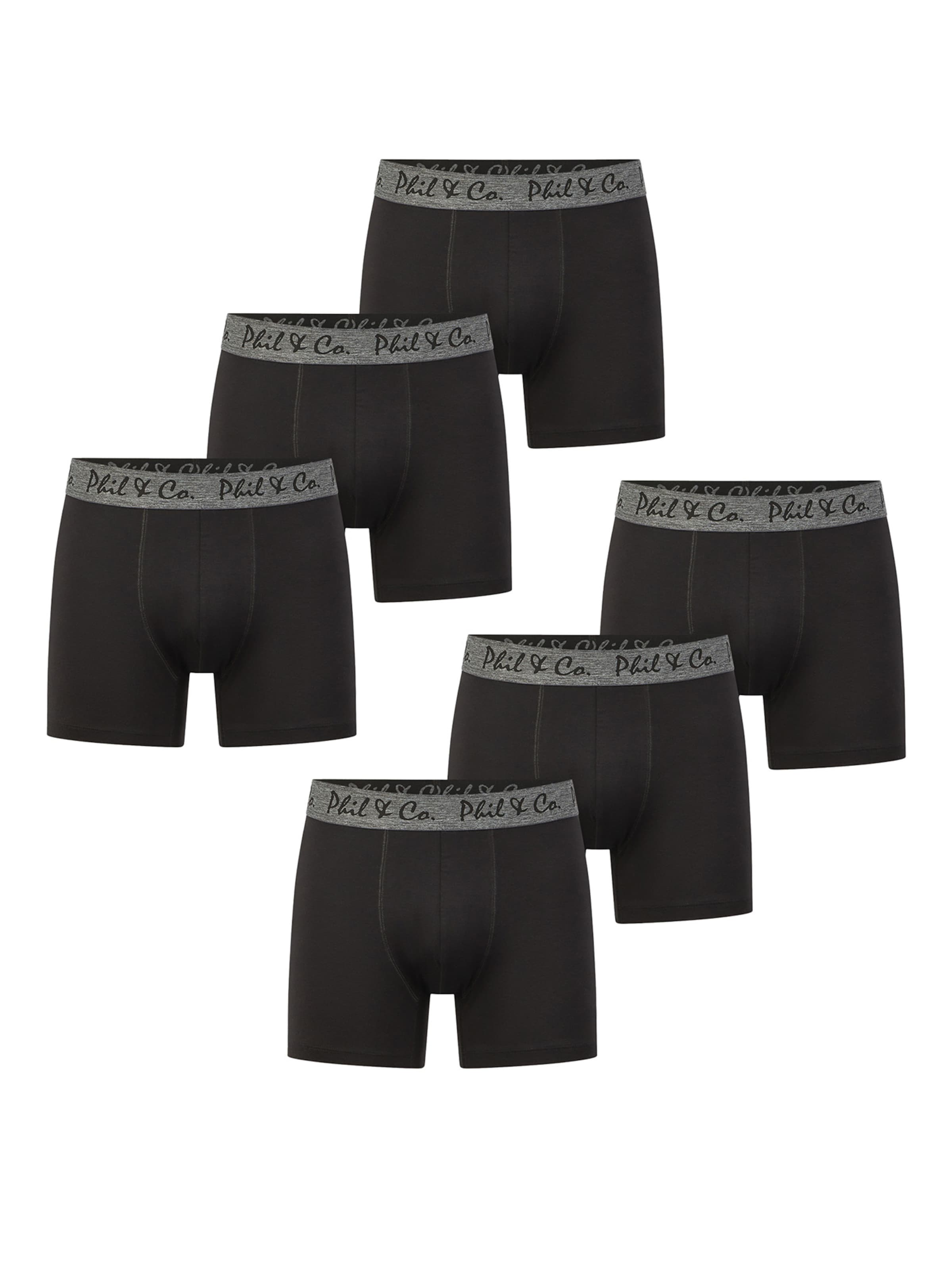 Phil & Co. Berlin Boxer shorts 'Jersey Core' in Black: front