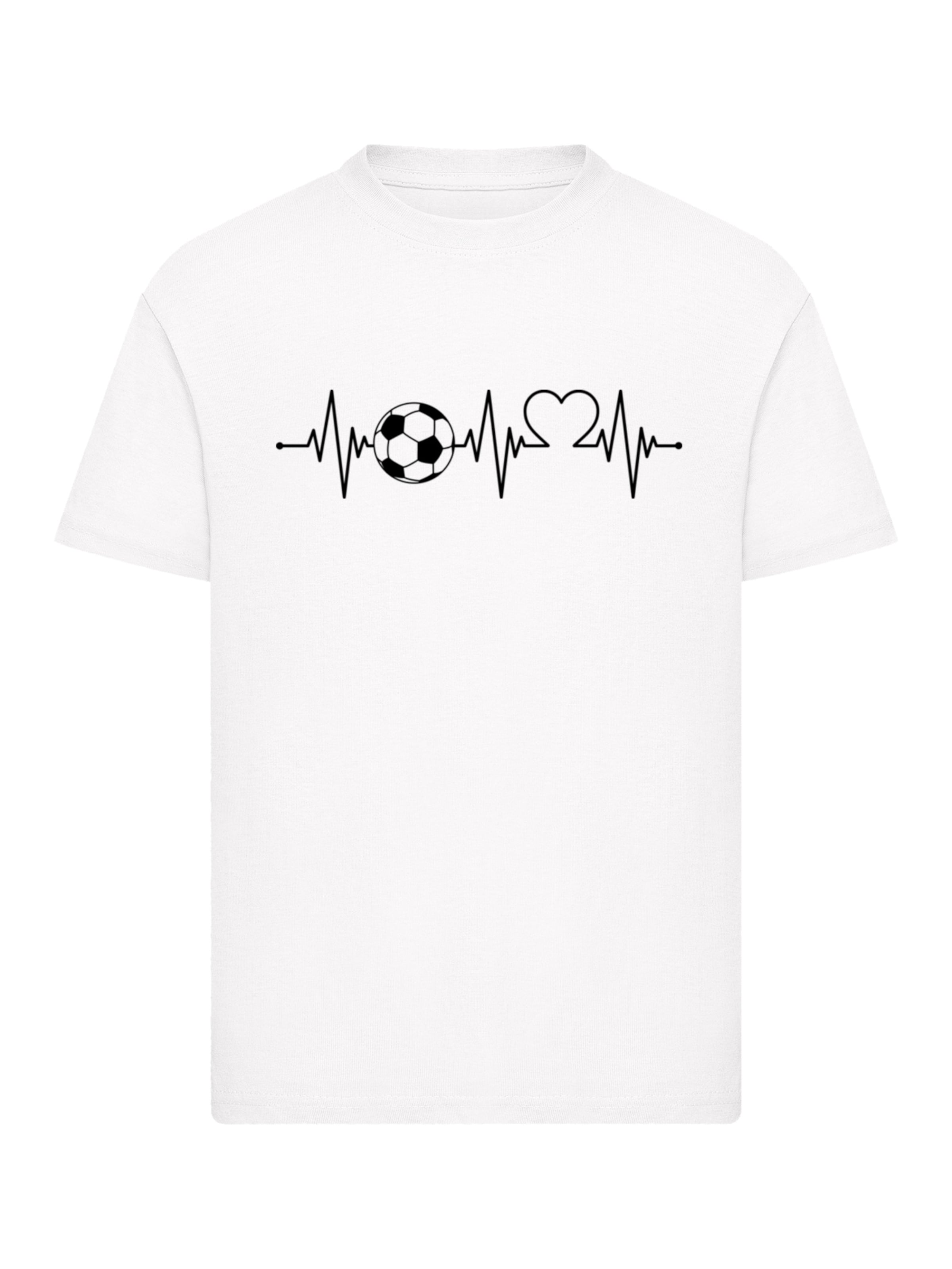 T-Shirt 'Heartbeat Soccer' F4NT4STIC en blanc : devant