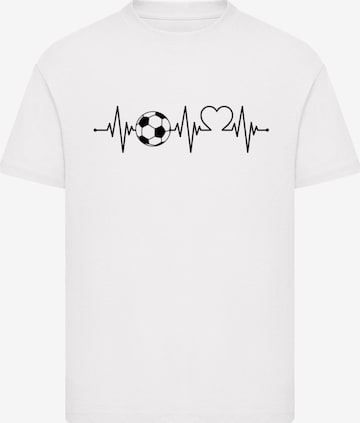 F4NT4STIC Shirt 'Heartbeat Soccer' in Wit: voorkant
