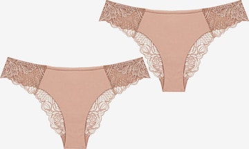 TRIUMPH Slip ' Wild Peony Florale Brazilian ' in Roze: voorkant