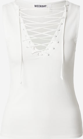 Haut 'Jay' WEEKDAY en blanc : devant