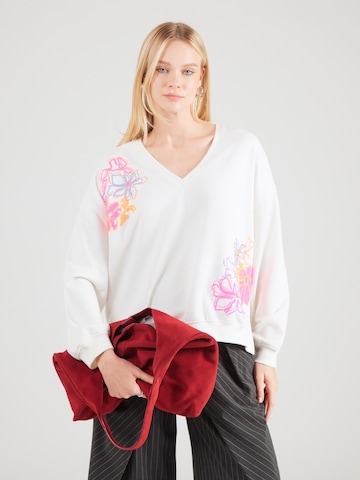 Sweat-shirt Smith&Soul en blanc : devant