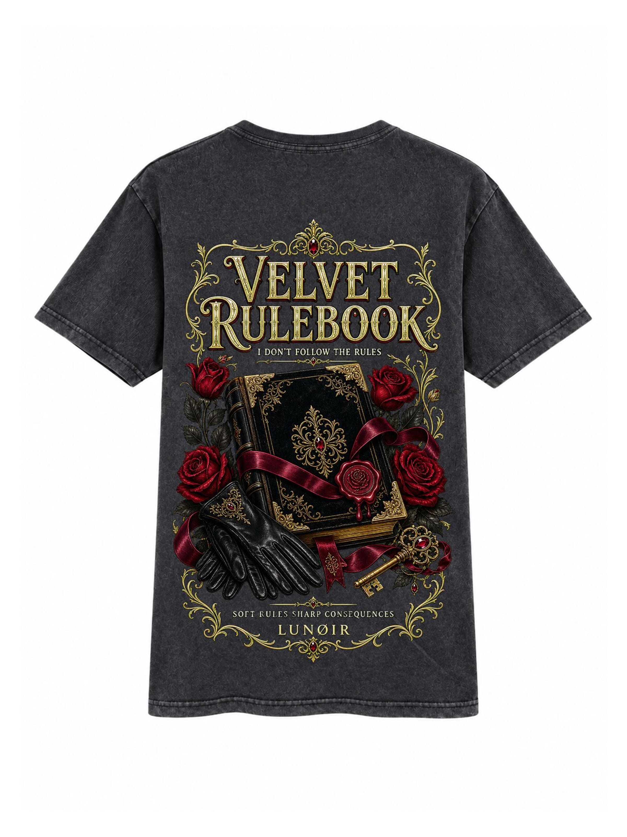 LUNØIR Studio Shirt 'Velvet Rulebook'‌ in Schwarz: Vorderseite