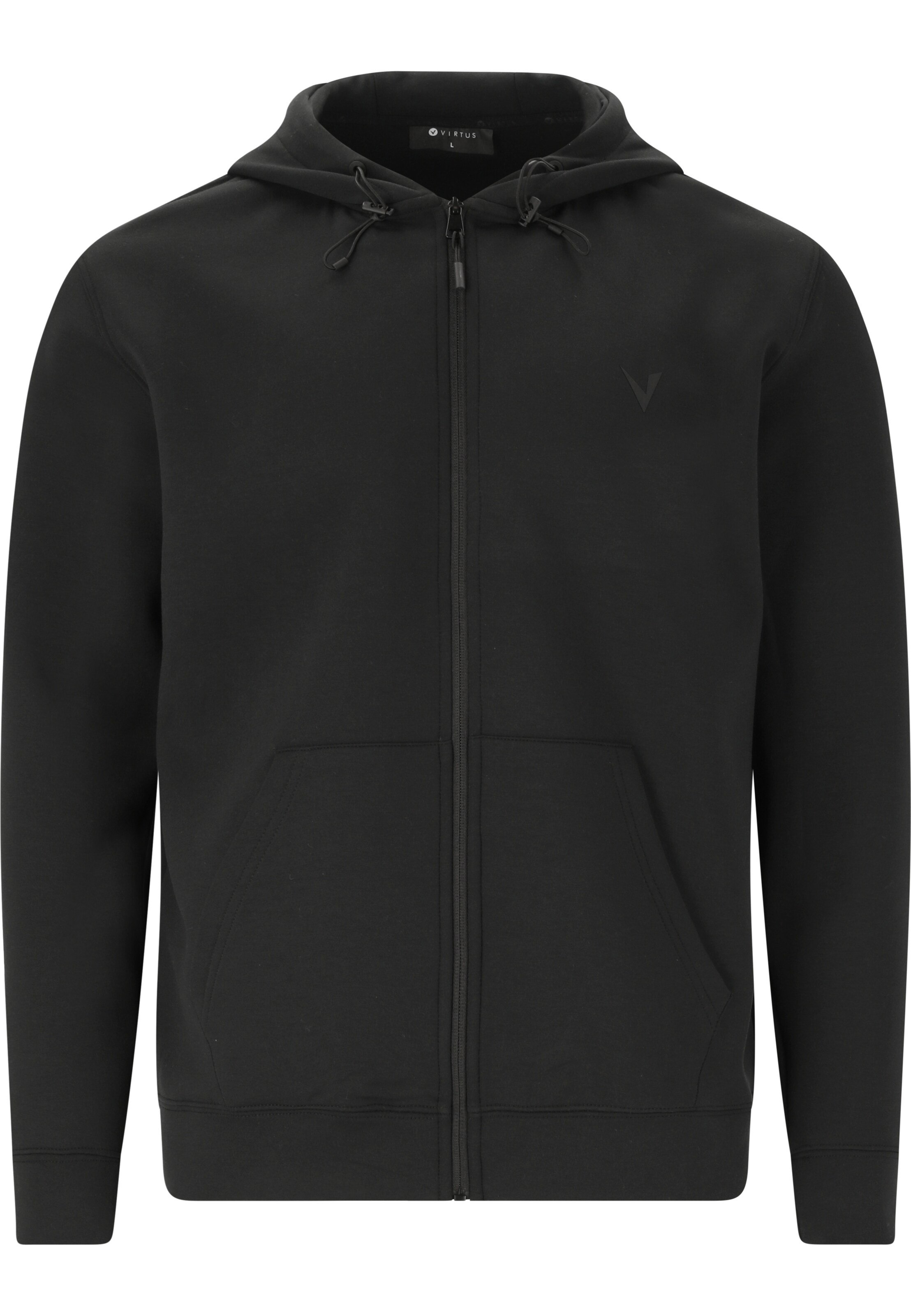 Virtus Sweatjacke 'Taro' in Schwarz: Vorderseite