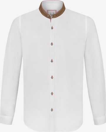 STOCKERPOINT Traditional Button Up Shirt in White: front