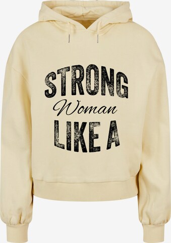 Merchcode Sweatshirt 'WD - Strong Like A Woman' in Gelb: predná strana