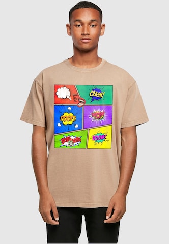 Merchcode Shirt 'Book Comic' in Beige: front