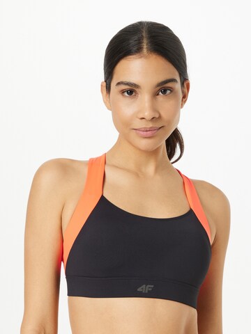 4F Bralette Sports Bra in Black: front