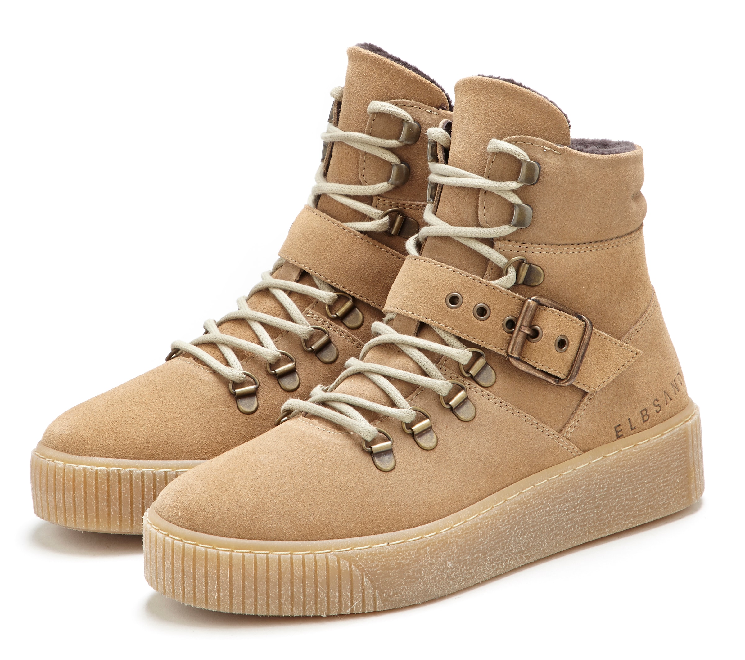 Elbsand Snørestøvletter i beige