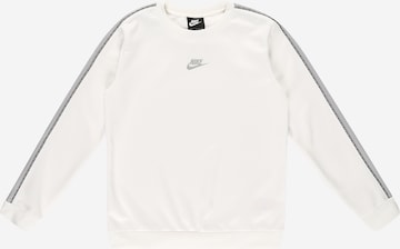 NIKE Athletic Sweatshirt 'REPEAT' in White: front