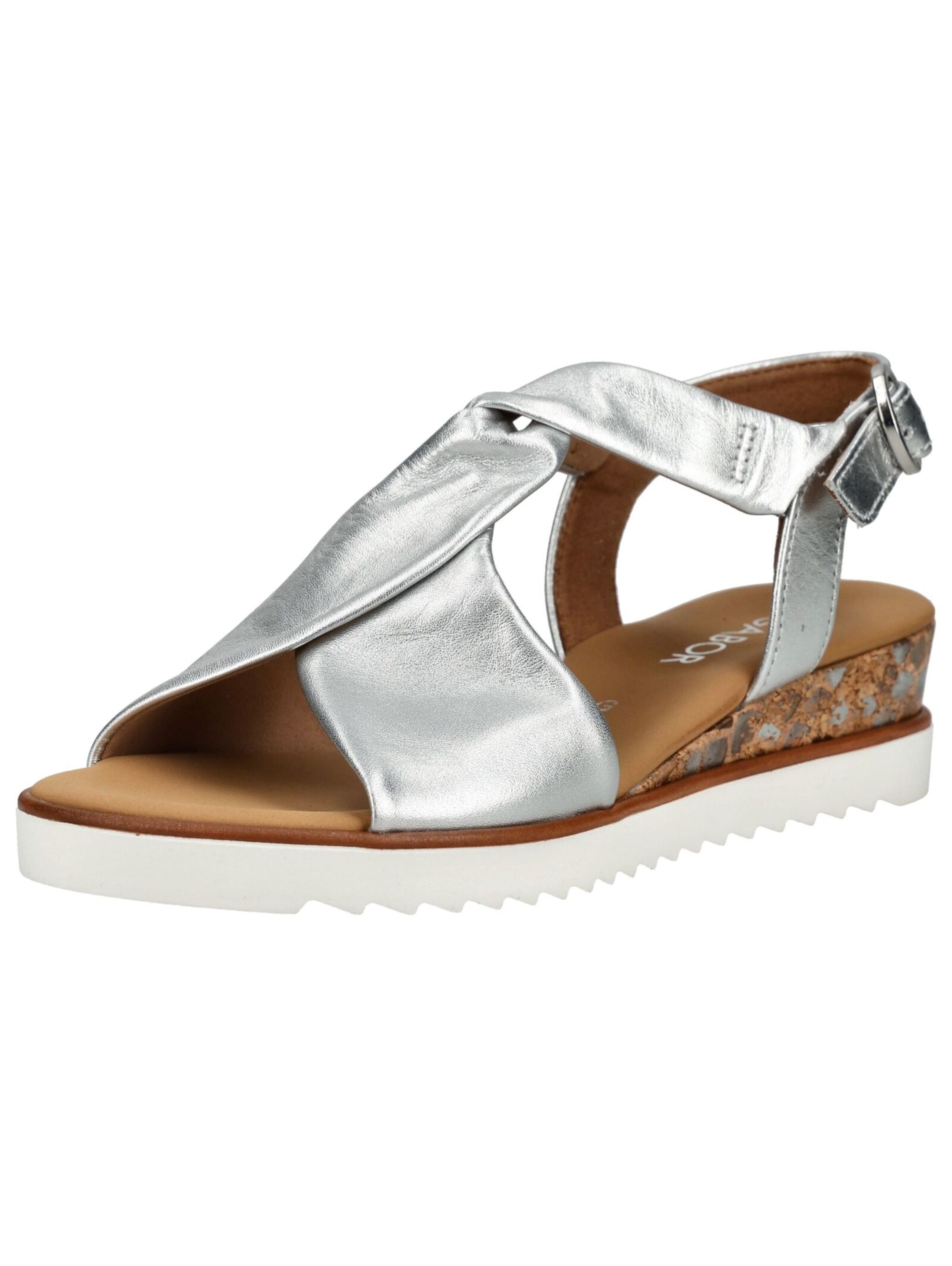 Sandales à lanières GABOR en argent : devant