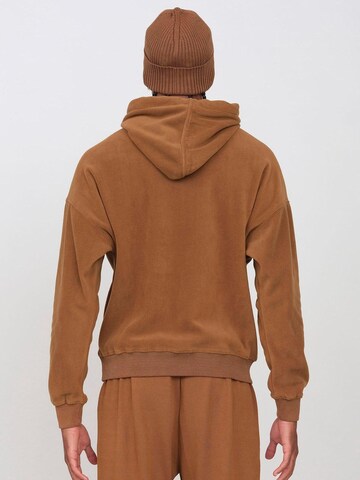 OWN Off With Nature Sweatshirt 'Pile con Cappuccio' in Brown