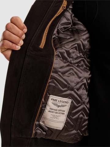Giacca di mezza stagione 'Greenville Fur leather jacket' di PME Legend in marrone: frontale