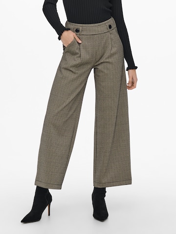JDY Wide leg Pleat-front trousers 'Geggo Mia' in Brown: front