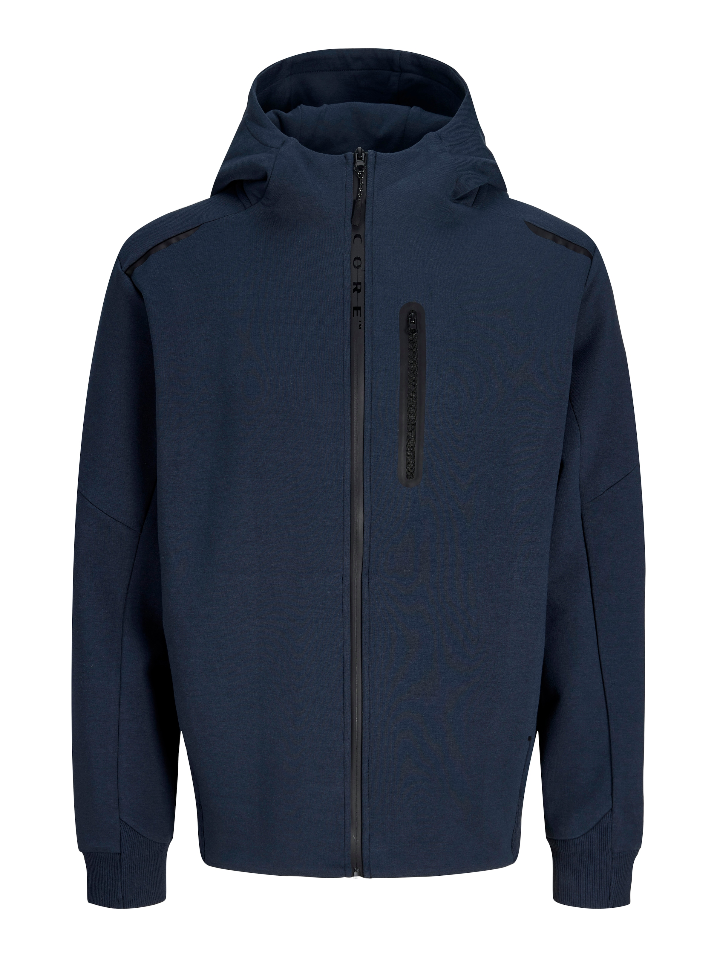 JACK & JONES Zip-Up Hoodie in Blue: front