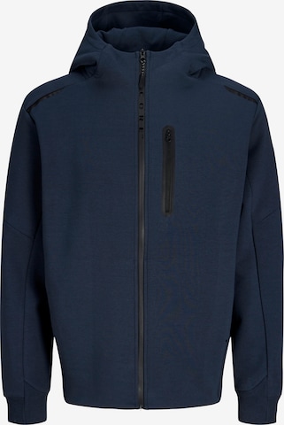 JACK & JONES Zip-Up Hoodie in Blue: front