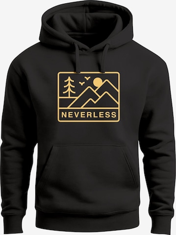 Neverless Sweatshirt 'Berge' in Schwarz: Vorderseite