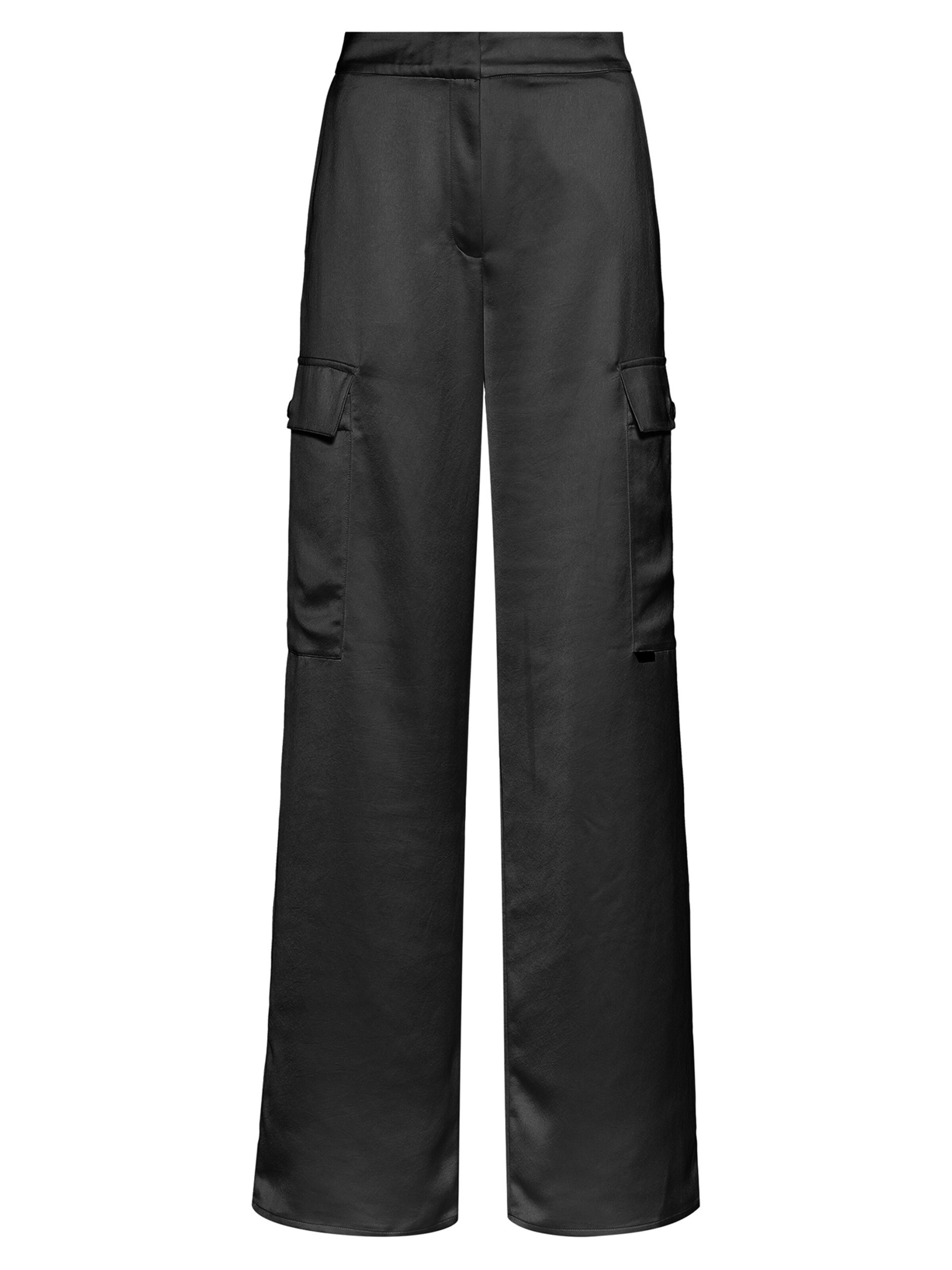 HUGO Loosefit Cargohose ' Hakila-1 ' in Schwarz: Vorderseite