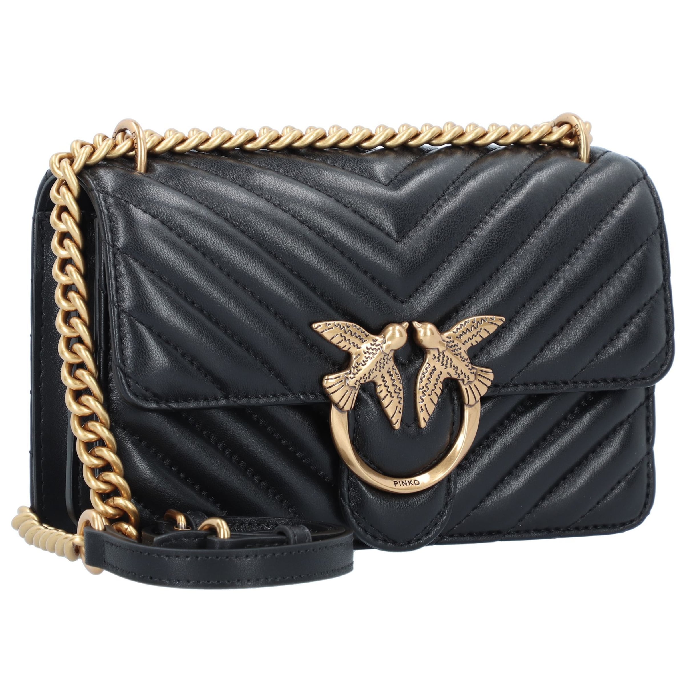 PINKO - Mala de ombro 'Love One' em preto