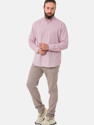 Coupe slim Chemise 'CH199' CIPO & BAXX en rouge