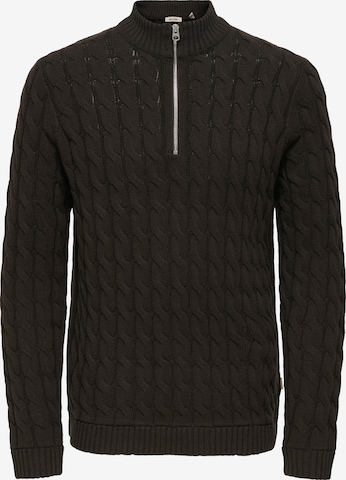 Only & Sons - Pullover 'ONSKICKER' em castanho: frente