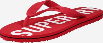 Superdry T-Bar Sandals in Red: front