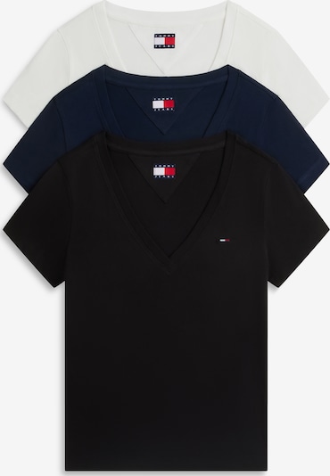 XXS dydžio Marškinėliai iš Tommy Jeans, spalva – tamsiai mėlyna / juoda / balta, Prekių apžvalga