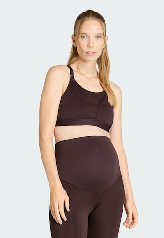 ADIDAS PERFORMANCE Bralette Sports bra 'Optime Workout Medium Support Bra' in Brown: front