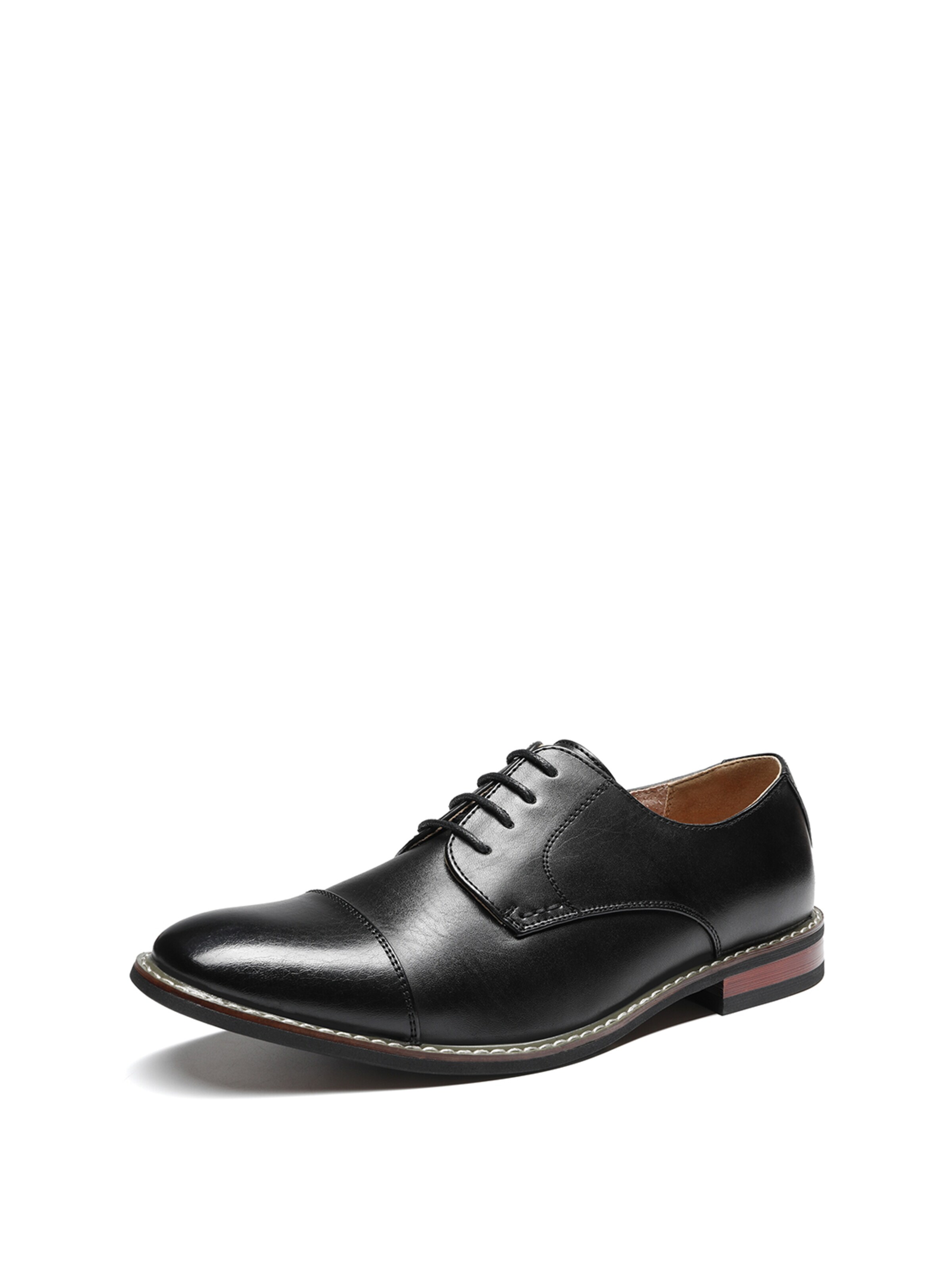 Bruno Marc Lace-Up Shoes in Black: front