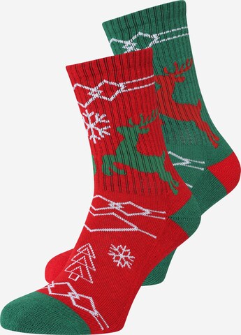 Chaussettes 'Fancy X-Mas' Urban Classics en vert : devant