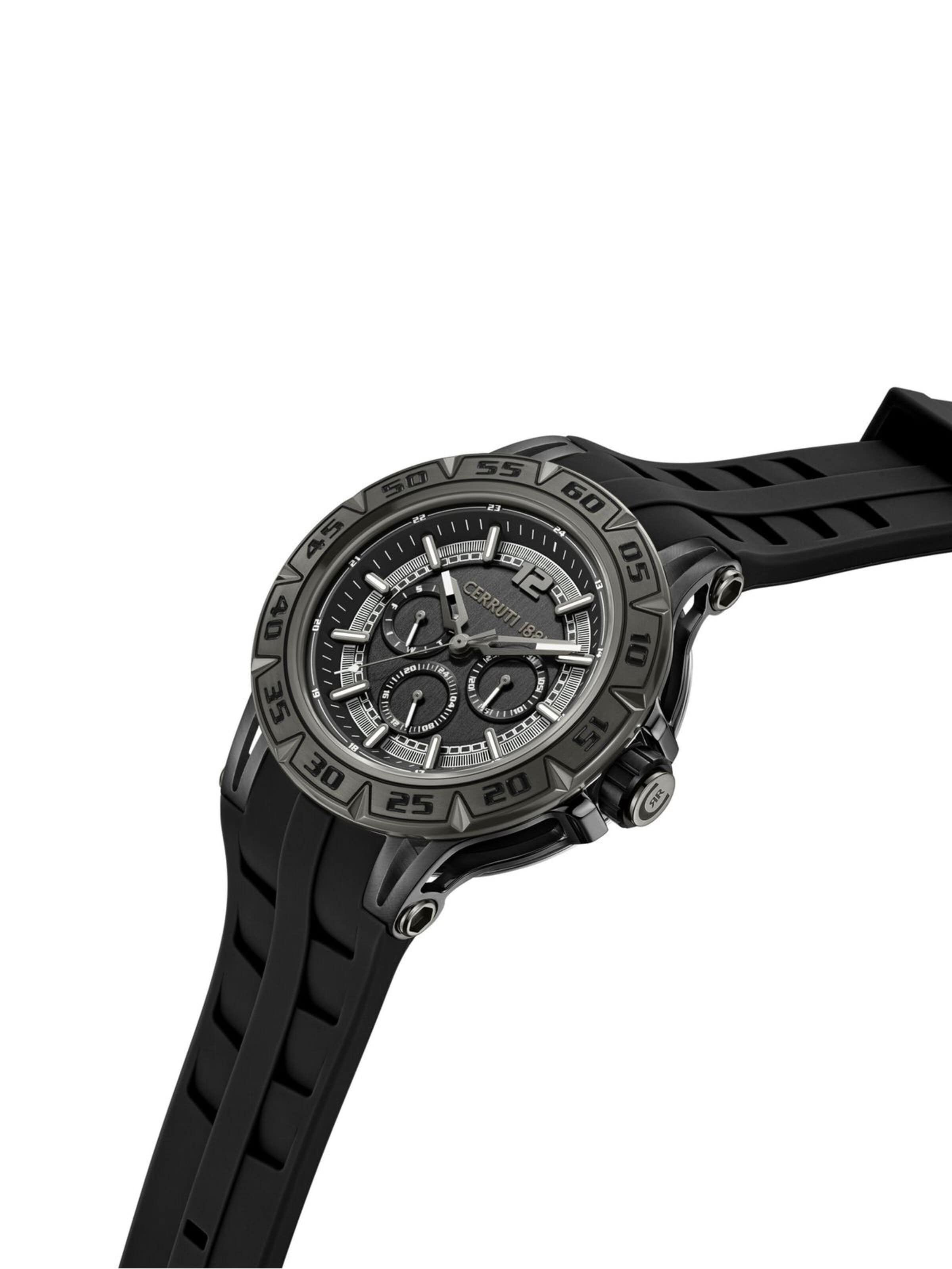CERRUTI 1881 Analoog horloge 'Function watch Velletri Declinatin' in Zwart