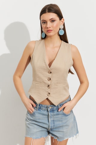 Vestă de costum de la Cool & Sexy pe bej: față