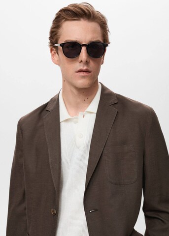 MANGO MAN Slim fit Suit Jacket 'Delave' in Brown