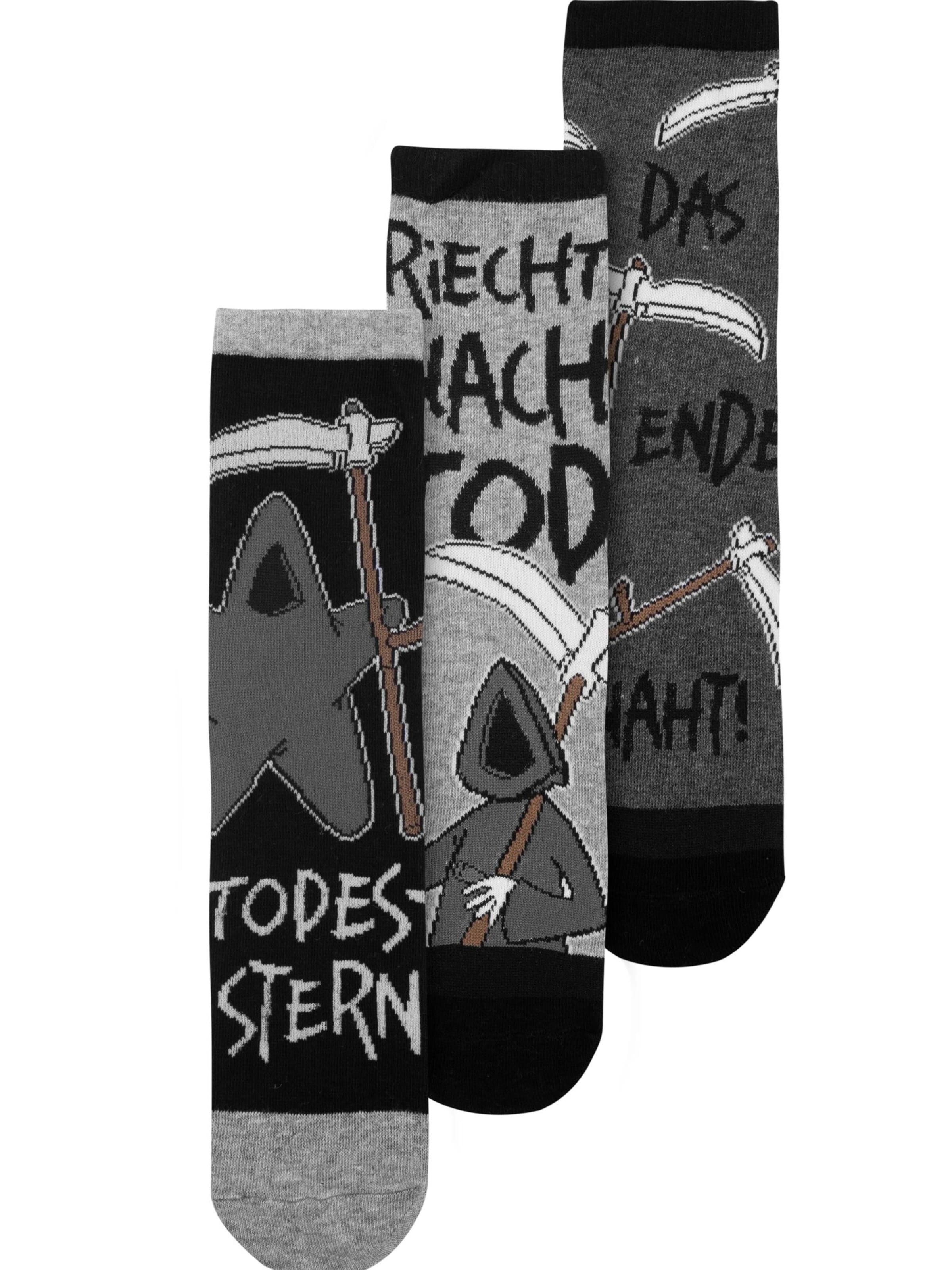 United Labels Socks 'Tot aber lustig - Michael Holtschulte' in Grey