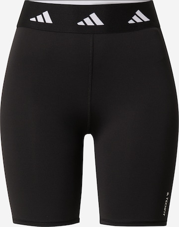 ADIDAS PERFORMANCE Skinny Workout Pants 'Techfit Bike' in Black: front