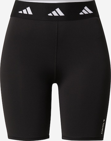 ADIDAS PERFORMANCE Skinny Sportsbukse 'Techfit Bike' i svart: forside