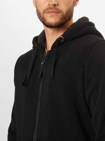 BRAVE SOUL Regular fit Sweat jacket 'ZONEC' in Black